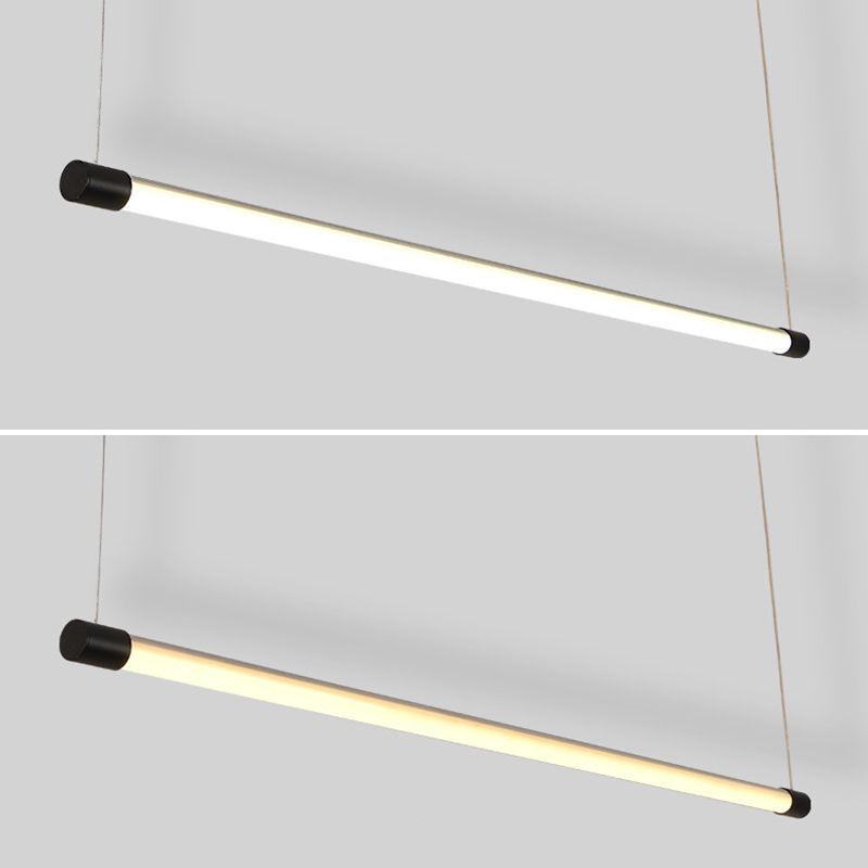 Edge Minimalist Linear Office Pendant Light Black/Silver