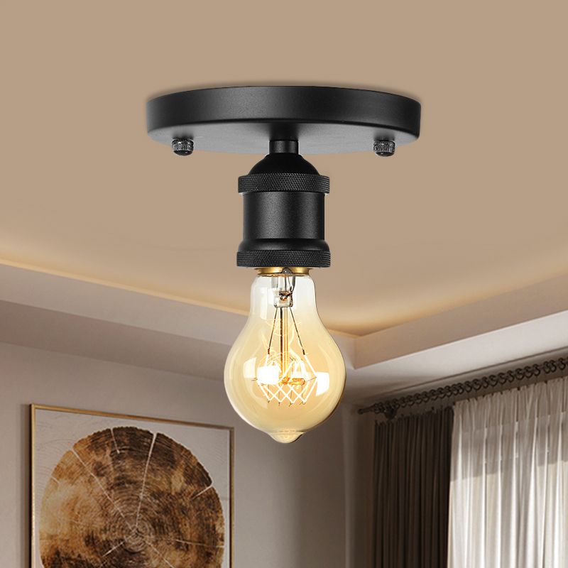 Alessio Retro Vintage Bulb Semi-Flush Mount Ceiling Light