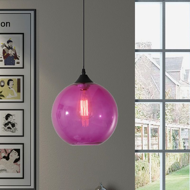 Hailie Modern Glass Globe Colorful Pendant Light