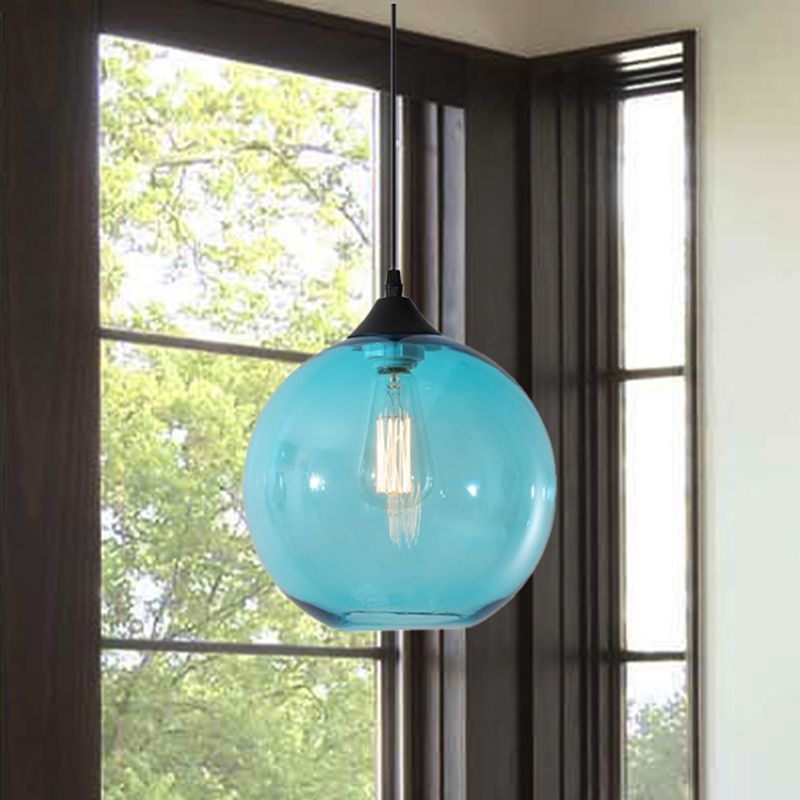 Hailie Modern Glass Globe Colorful Pendant Light