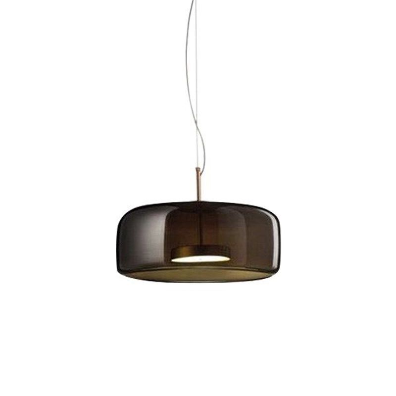 Minimalist Cylindrical Metal/Glass Pendant Light, Kitchen