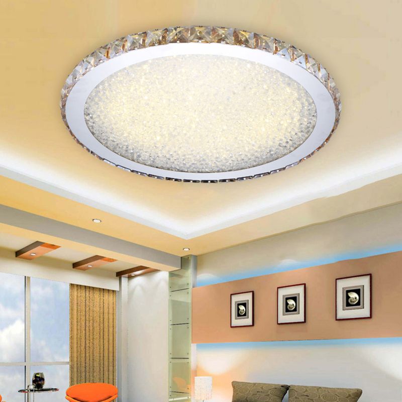 Kristy Round Flush Mount Ceiling Light Clear/Amber Living Room