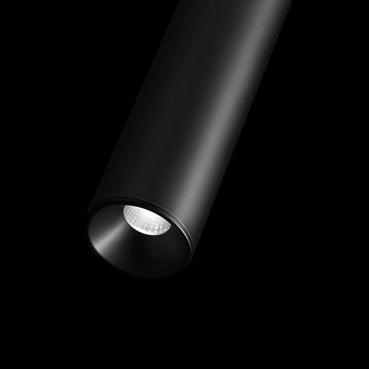 Edge Minimalist Cylinder Black Pendant Light, 9"/11"
