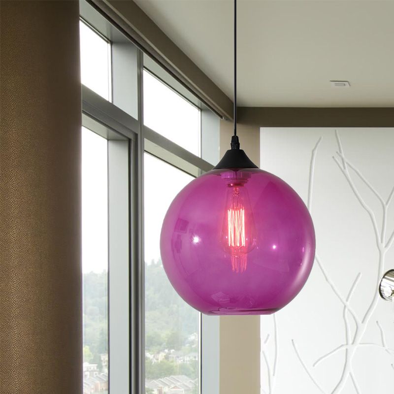 Hailie Modern Glass Globe Colorful Pendant Light