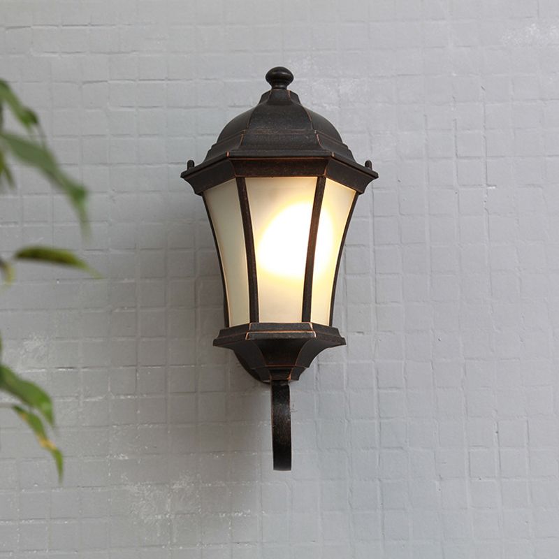 Alessio Vintage Lantern Metal Glass Outdoor Wall Lamp