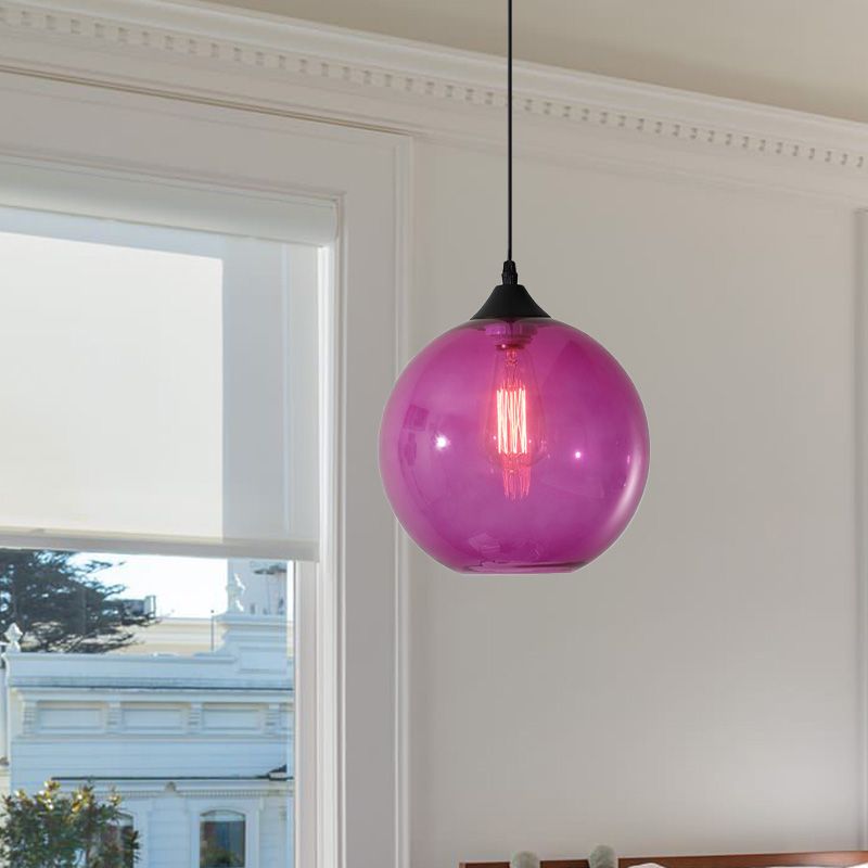 Hailie Modern Glass Globe Colorful Pendant Light