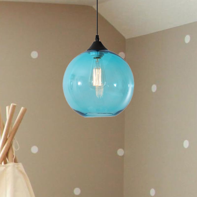 Hailie Modern Glass Globe Colorful Pendant Light