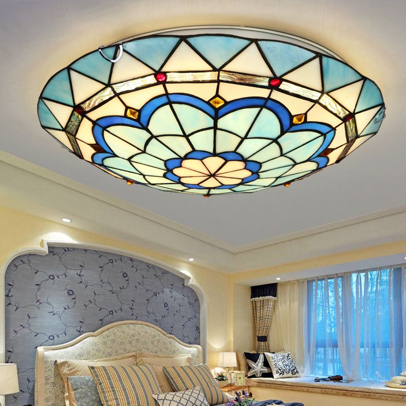 Eryn Flush Mount Glass Colorful Ceiling Light, Bedroom