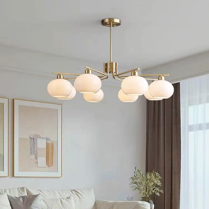 Valentina Pendant Light Semi-Circular Modern Metal Glass Nickel Dining Room