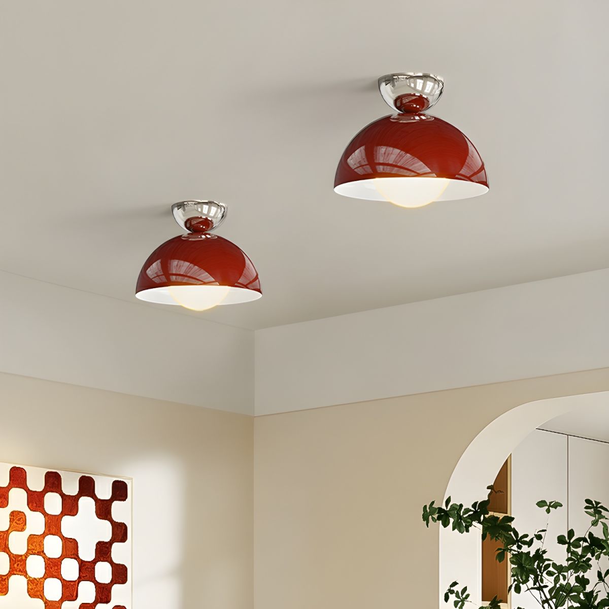 Valentina Simple Modern LED Flush Mount Ceiling Light Metal Balcony