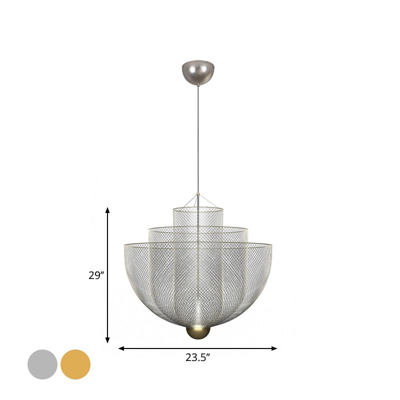 Modern Cylindrical Metal Pendant Light Living Room