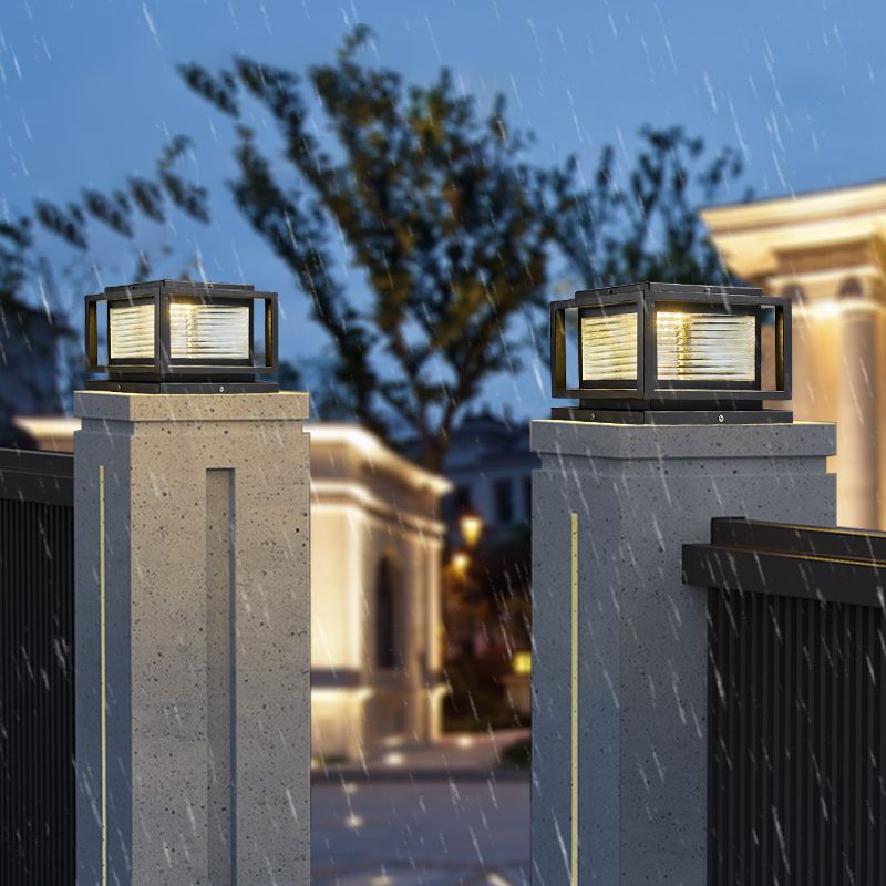 Riley Contemporary LED Rectangular Metal Outdoor Lamps