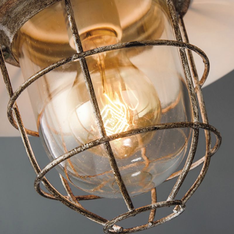 Alessio Industrial Metal Glass Pendant Light Bedroom