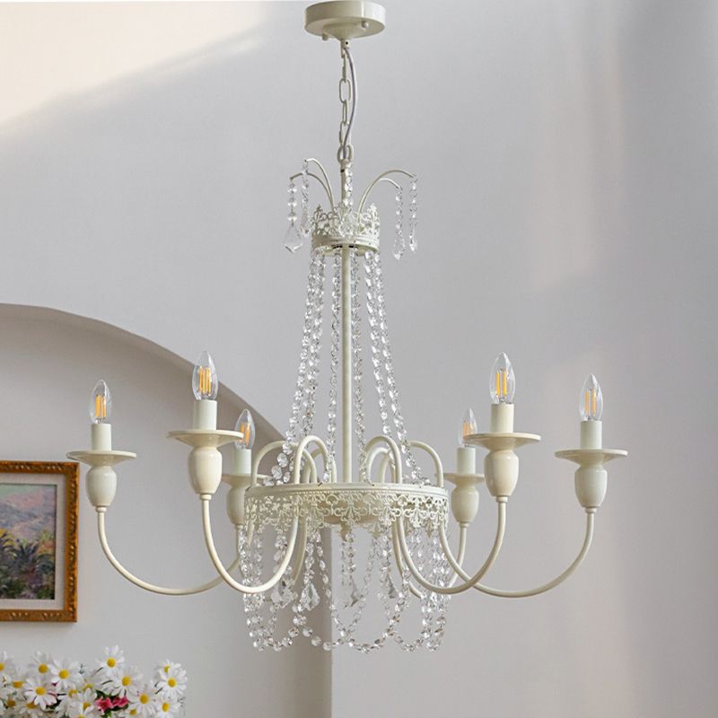 Silva Pendant Light Candle French Crystal Metal Bedroom