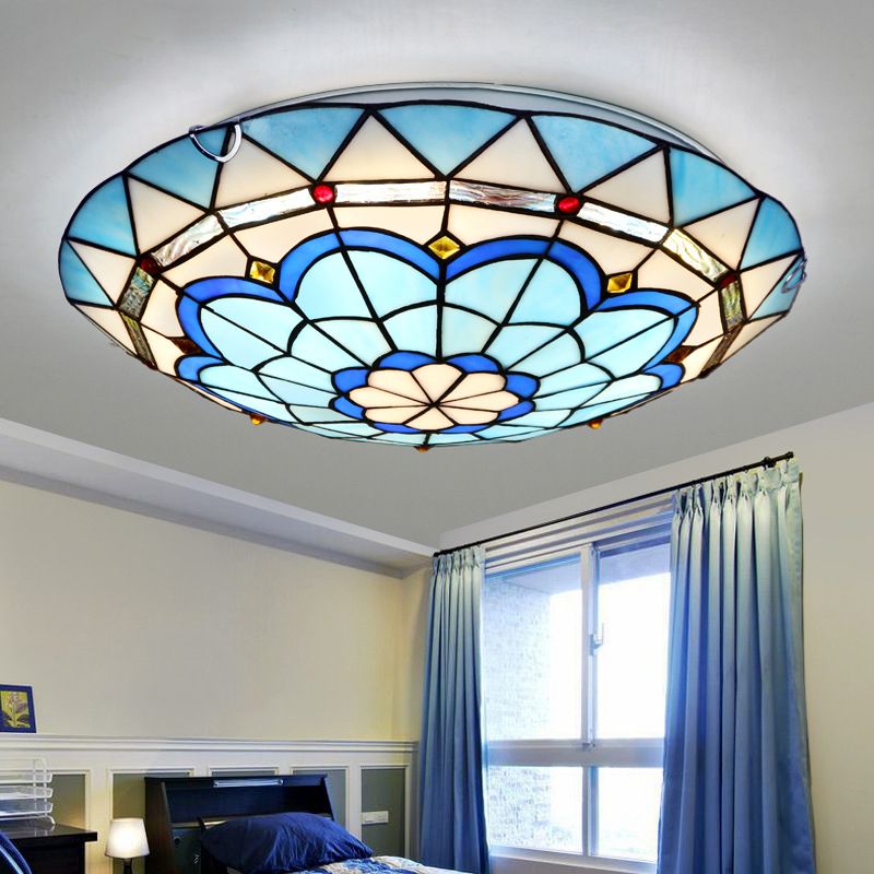 Eryn Flush Mount Glass Colorful Ceiling Light, Bedroom