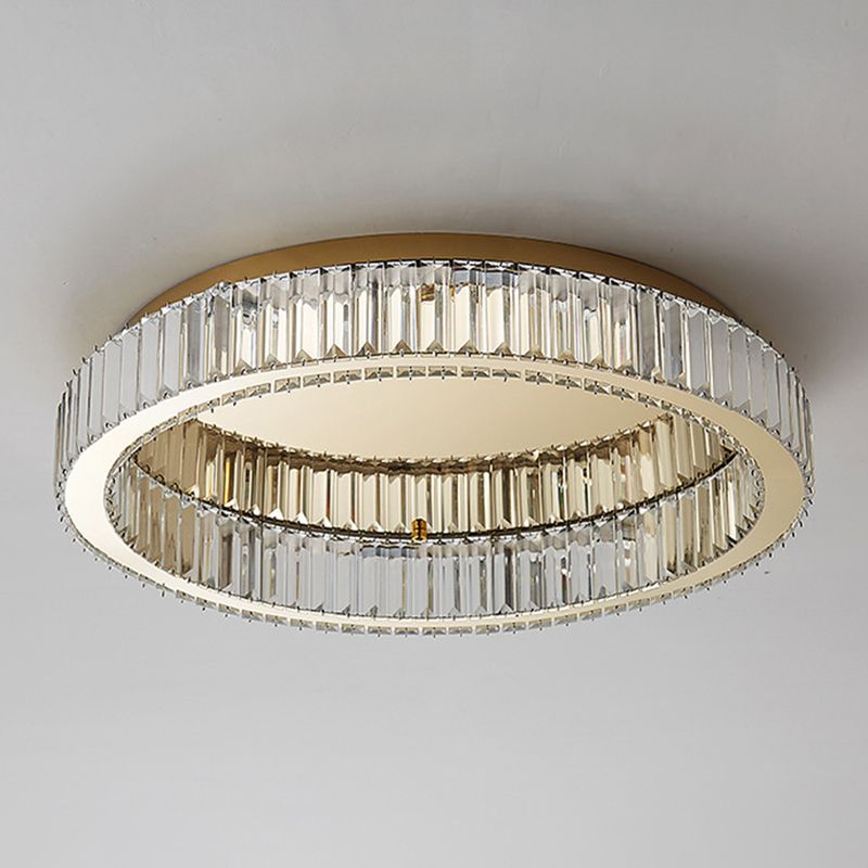 Marliyn Modern Art Deco Circle Crystal/Metal Flush Mount Ceiling Light Gold