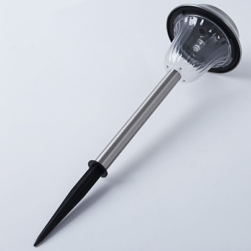 Pena Modern Metal Bell Solar Outdoor Bollard Light, Silver