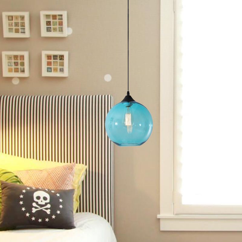 Hailie Modern Glass Globe Colorful Pendant Light