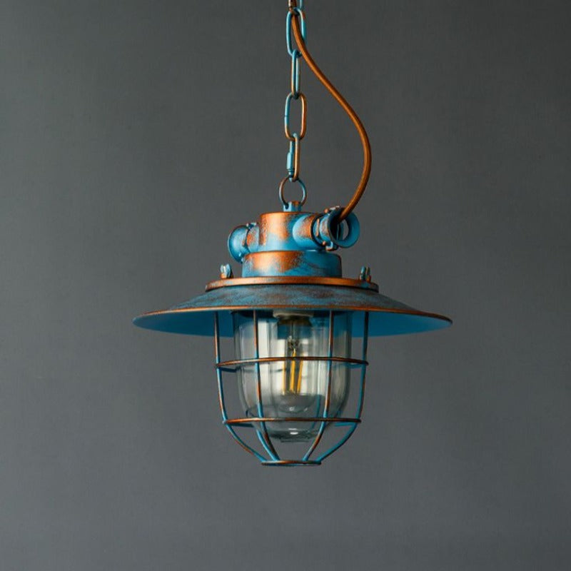 Alessio Industrial Metal Glass Pendant Light Bedroom