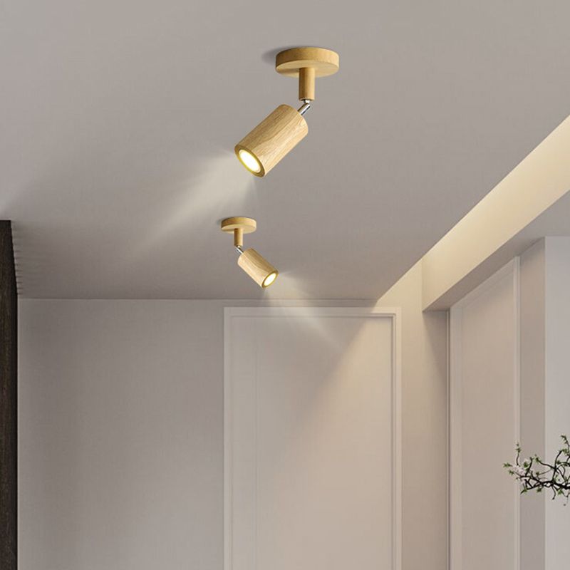 Ozawa Modern LED Adjustable Ceiling Spotlight, Wood