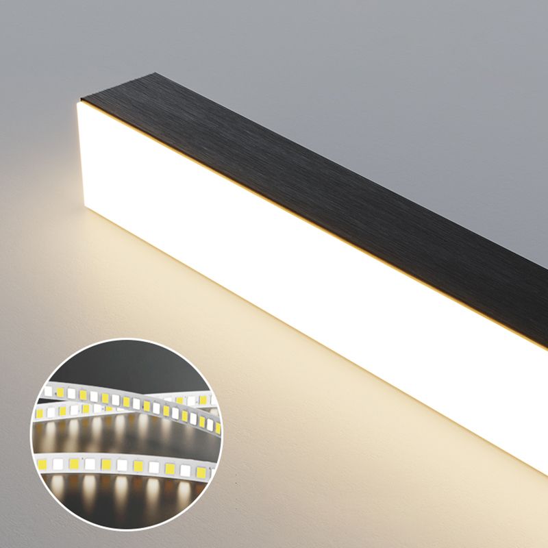 Edge Minimalist Linear Metal Pendant Light, White/Black