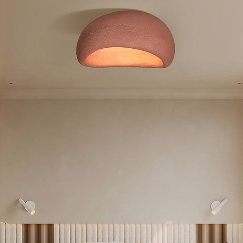 Byers Flush Mount Ceiling Light Modern, Resin, White/Grey/Red, Dining Room