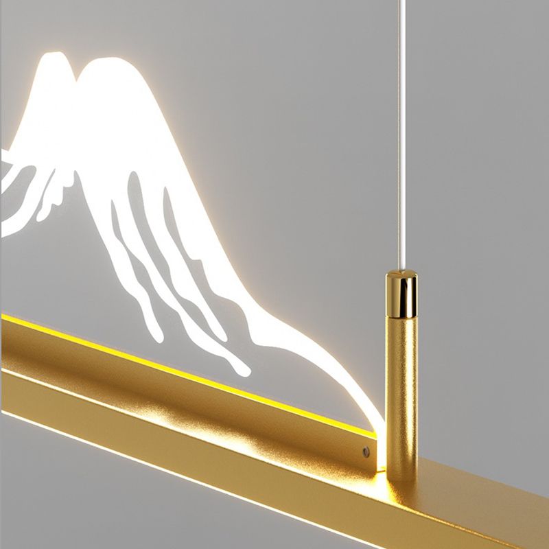 Louise Designer Mountain Shape LED Pendant Light, Black/Gold