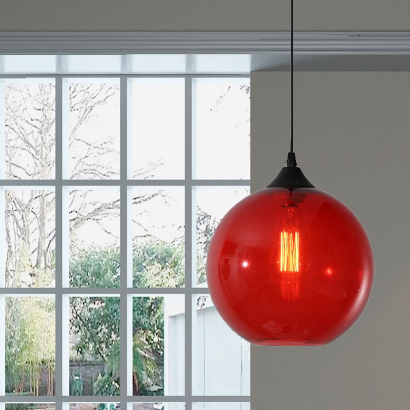 Hailie Modern Glass Globe Colorful Pendant Light