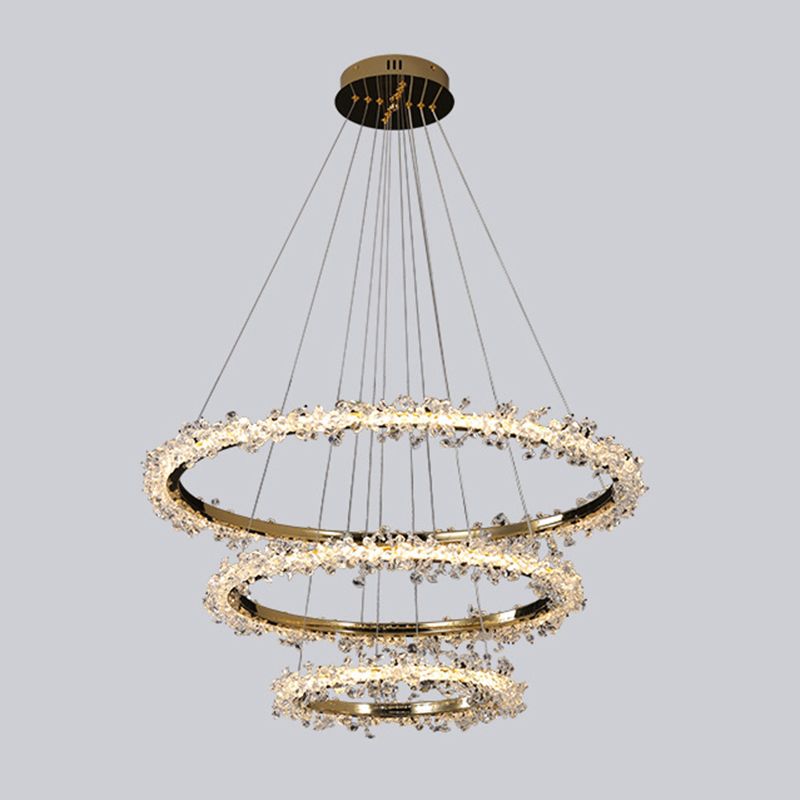 Kristy Pendant Light Ring Luxury Crystal Metal Bedroom