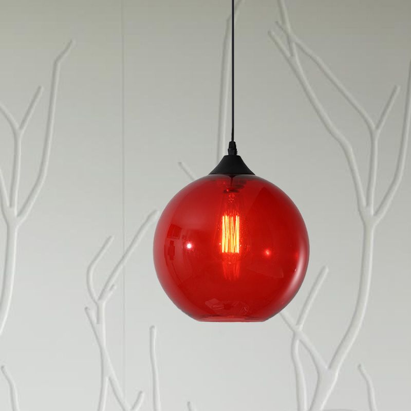 Hailie Modern Glass Globe Colorful Pendant Light