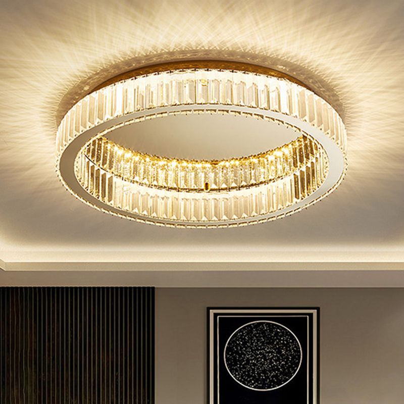 Marliyn Modern Art Deco Circle Crystal/Metal Flush Mount Ceiling Light Gold