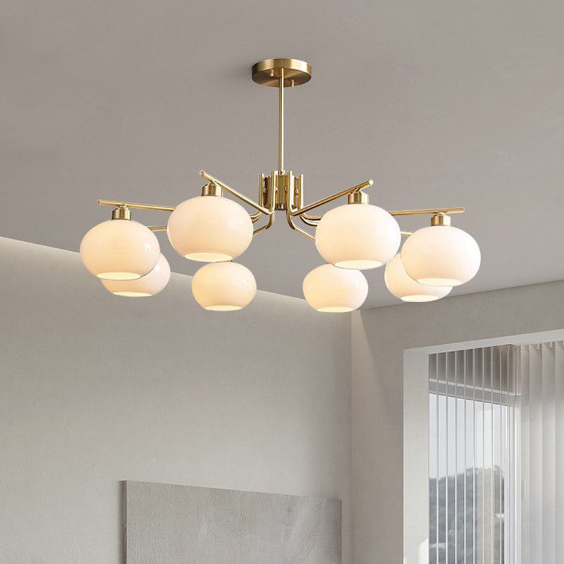 Valentina Pendant Light Semi-Circular Modern, Metal/Glass, Gold/Nickel, Dining Room