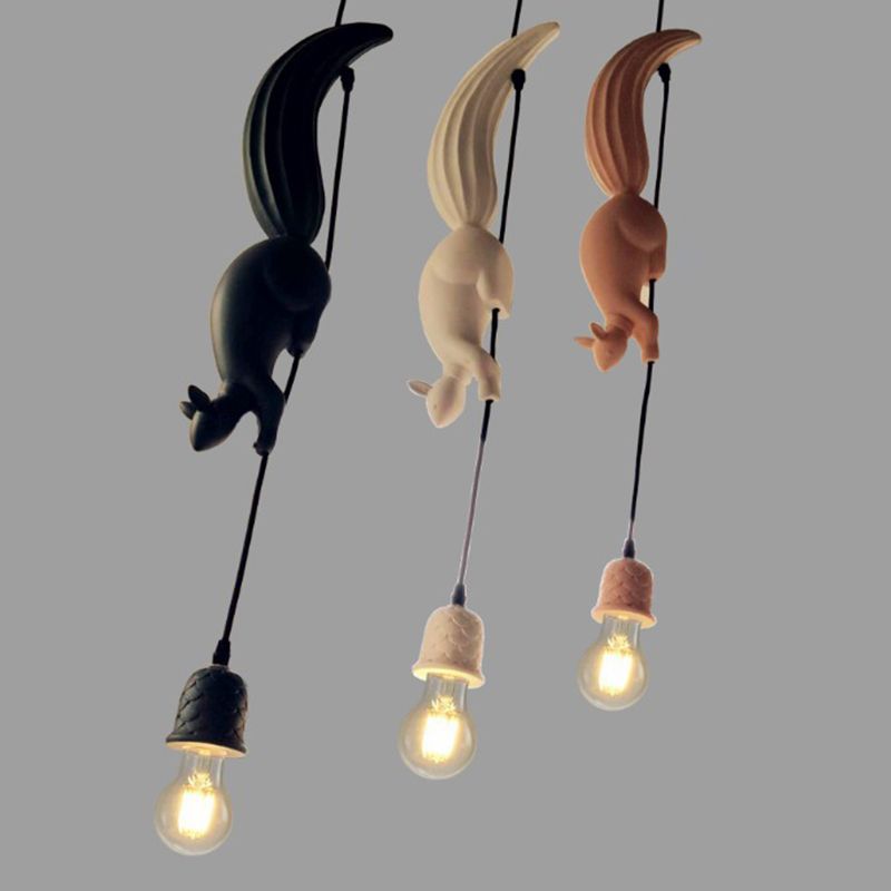 Valentina Pendant Light Squirrel Pinecone Modern Resin Restaurant