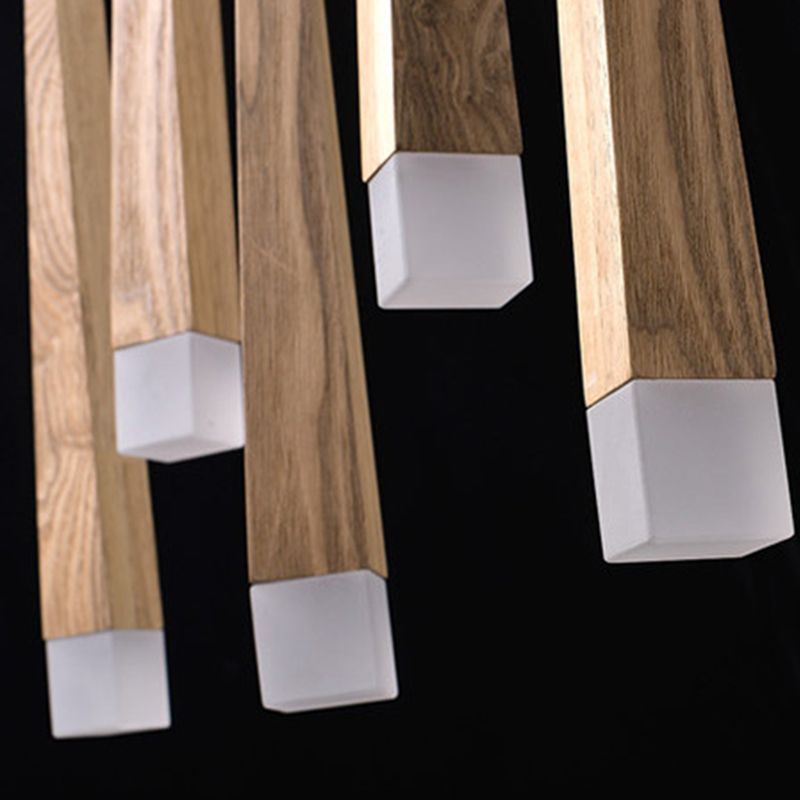 Ozawa Minimalist Linear Wood/Acrylic Pendant Light, Wood