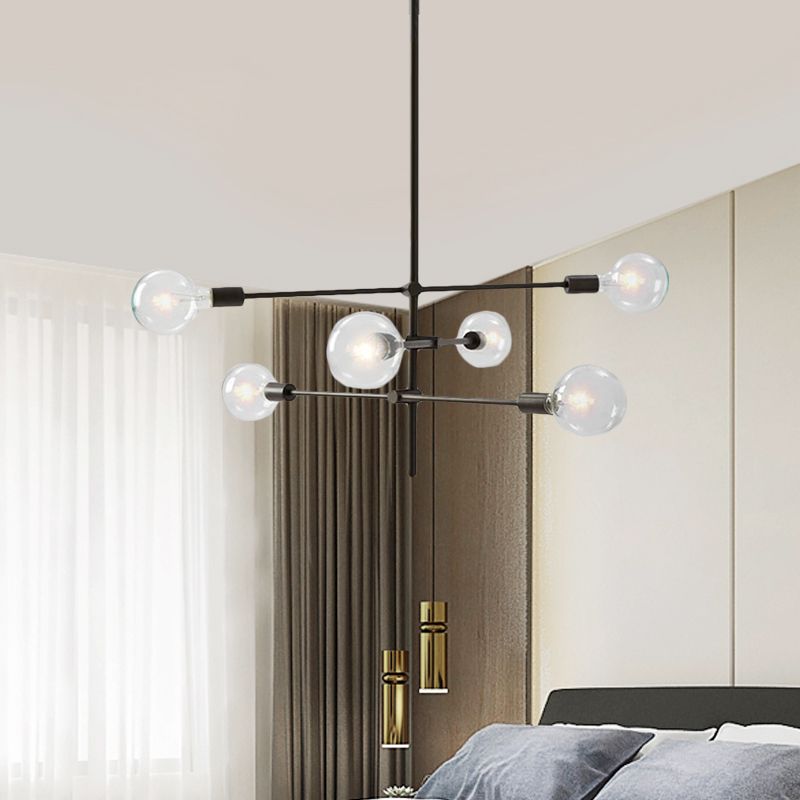 Valentina Modern Globe Metal Glass Chandelier