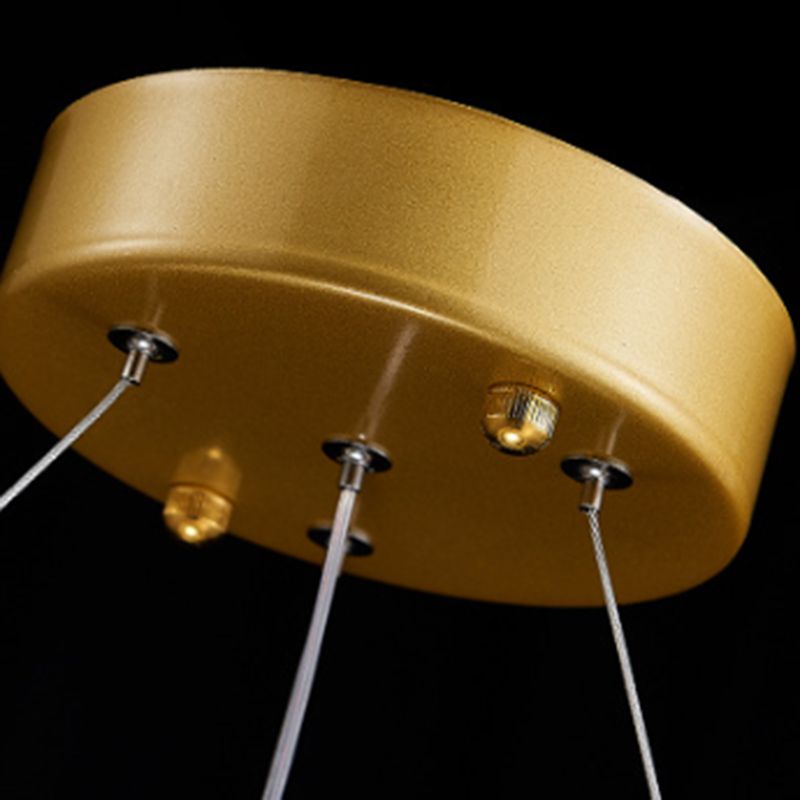 Kristy Pendant Light Ring Luxury, Crystal/Metal, Gold, Bedroom