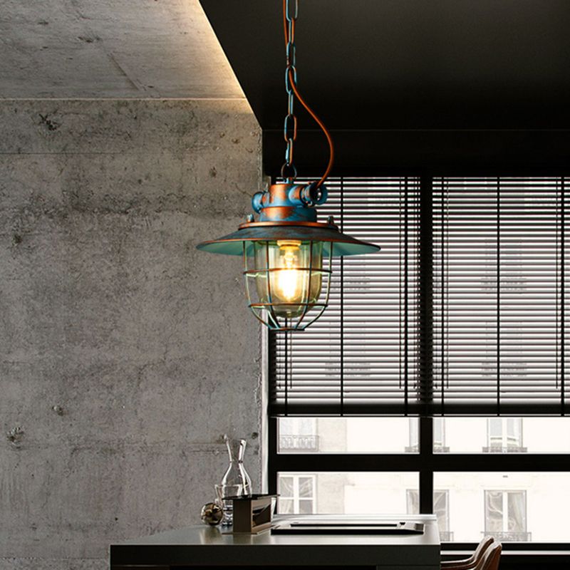 Alessio Industrial Metal Glass Pendant Light Bedroom