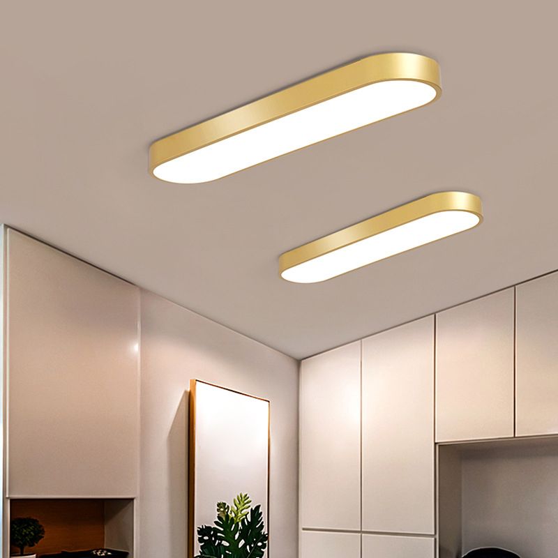 Quinn Oval Flush Mount LED Ceiling Light, Black/White/Grey/Gold
