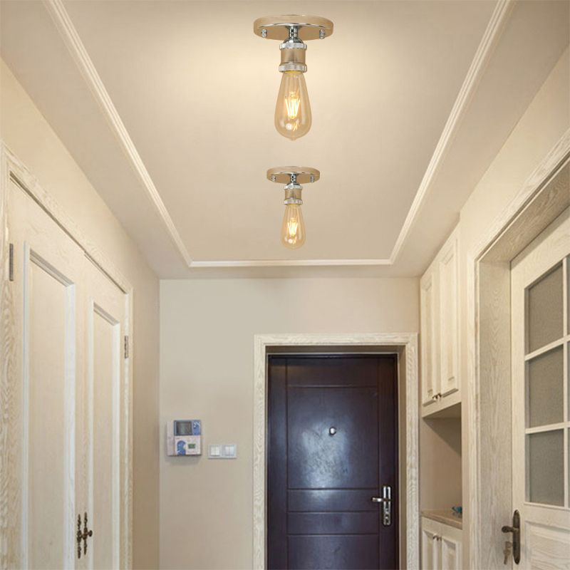 Alessio Retro Vintage Bulb Semi-Flush Mount Ceiling Light