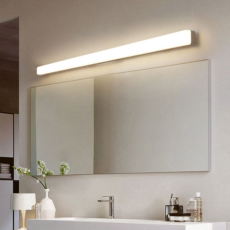 Edge Simple White Bar Mirror Front Vanity Wall Lamp Acrylic