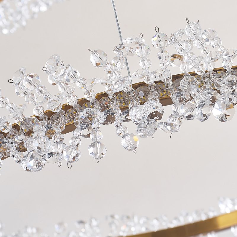 Kristy Pendant Light Ring Flower Luxury Crystal Dining Room