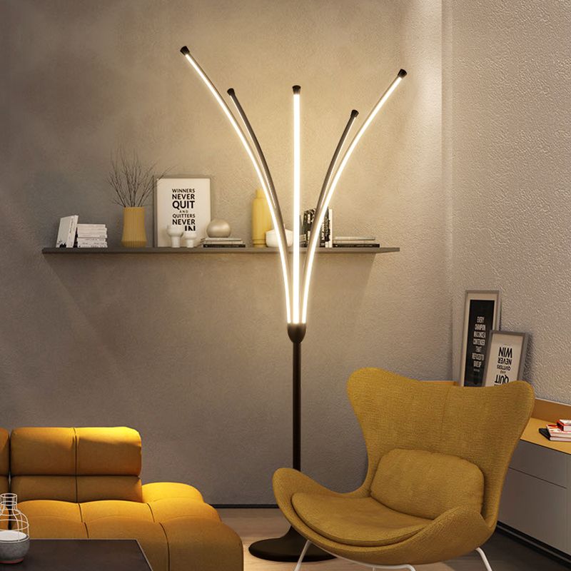 Edge Minimalist Designer Tree-Like Floor Lamp, Metal/Acrylic