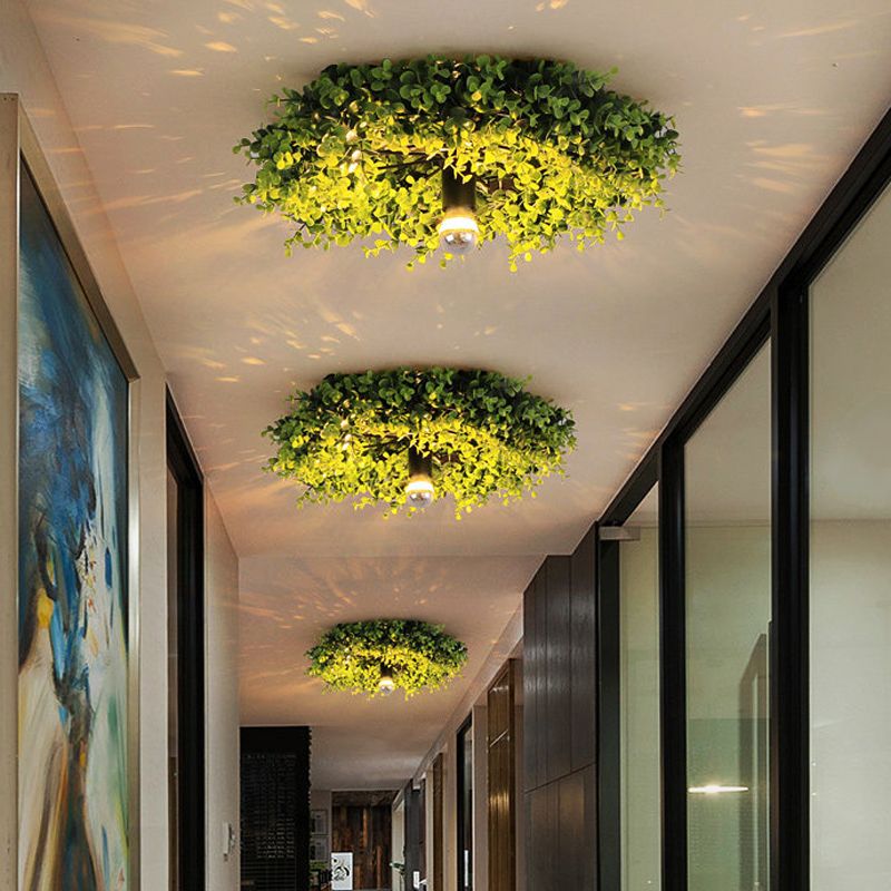 Nest Modern Plant Ceiling Light Metal Glass Living Room