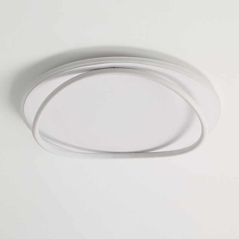 Quinn Flush Mount Ceiling Light Ring Modern, Black/White, Dining Room