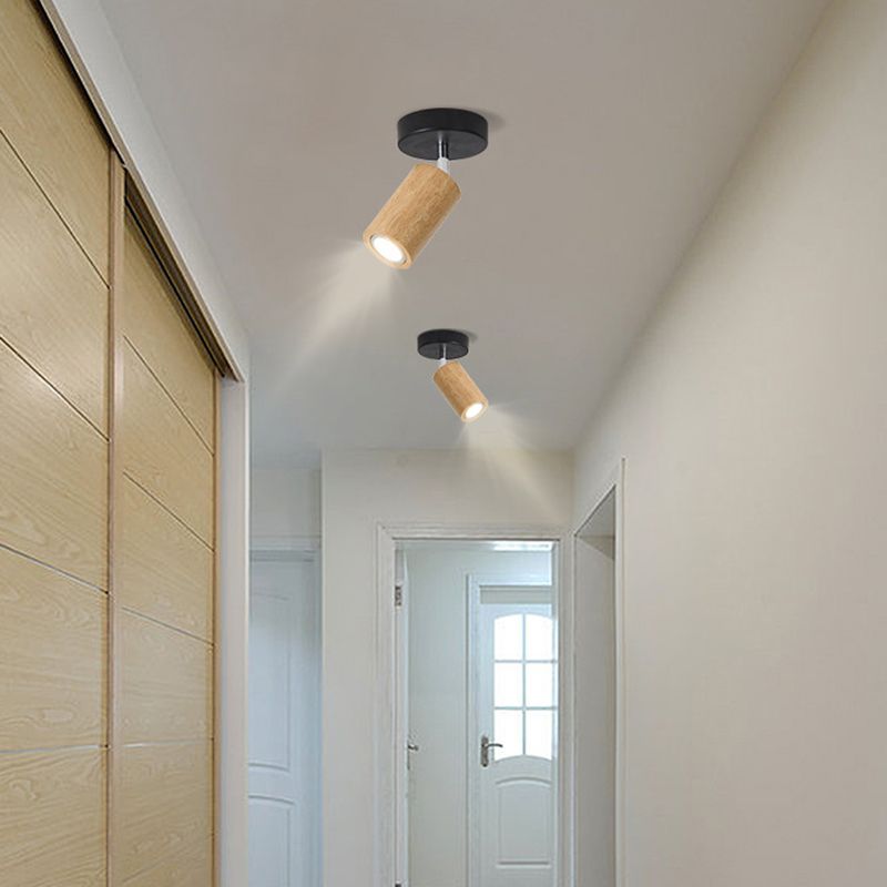 Ozawa Modern LED Adjustable Ceiling Spotlight, Wood