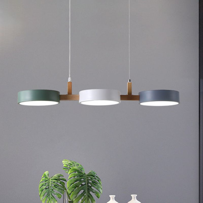 Morandi Modern Pendant Light  Metal Wood Living Room
