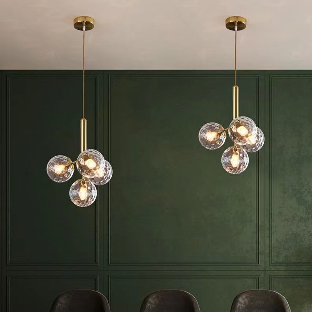 Valentina Modern Bubble Pendant Light Metal Glass Dining Room