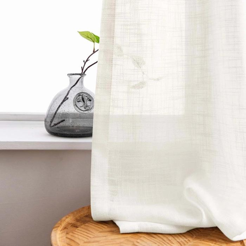 Ela Linen Semi Sheer Curtains Grommet