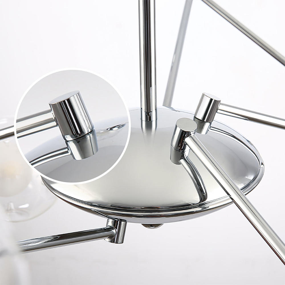 Valentina Nordic Bauhaus Chandelier Metal Glass Living Room