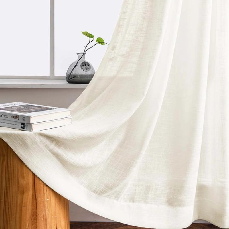 Ela Linen Semi Sheer Curtains Grommet